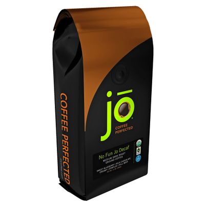 NO FUN JO DECAF: 12 oz, Organic Decaf Ground Coffee, Swiss Water Process, Fair Trade Certified, Medium Dark Roast, 100 Arabica Coffee, USDA Certified Organic, NON-GMO, Chemical Gluten Free