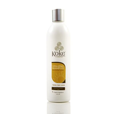 Koke a Lifestyle, Vitalizing SHAMPOO, For Damaged Hair, Natural, Organic, Paraben and Sulfate Free, Hair Care Product, Anti-aging, Anti-breakage, Anti-frizz, vitamin A and E, 14 fl oz,