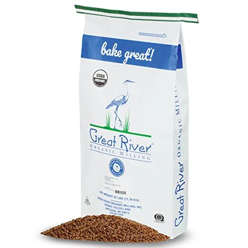 Great River Organic Milling Organic Whole Grain Hard Red Spring Wheat Berries Hard Red Whole Wheat High Protein Gluten Non-GMO Kosher Perfect For Bread, Salad, Pilaf, Bagels More 25 Lb (Pack of 1)