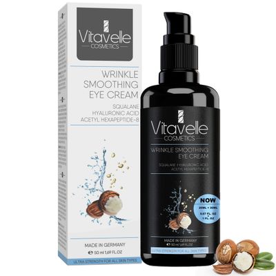 VITAVELLE Smoothing Eye Cream for Wrinkles- Anti Aging Eye Cream for Dark Circles and Puffiness, Under Eye Cream for Dark Circles Wrinkles, Under Eye Cream with Hyaluronic Acid (Squalane (50 ml))