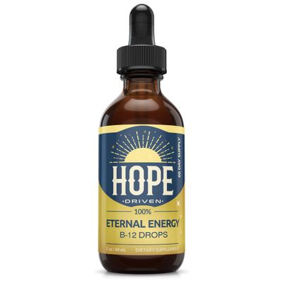 Hope Driven Eternal Energy Liquid Vitamin B12 Complex 1250mcg Fast Absorption Drops. B12 Support for Energy, Nerves Immune Health, B Complex Vitamins for Women Men - 2oz, 60 Servings, Vegan