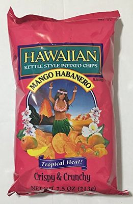 Hawaiian, Kettle Style Potato Chips, Mango Habanero, 7.5oz Bag (Pack of 3)