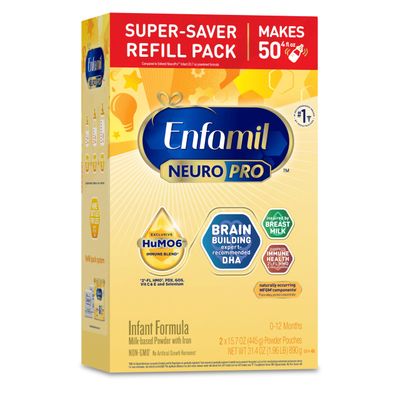 Enfamil NeuroPro Baby Formula, MFGM 5-Year Benefit, Expert-Recommended Brain-Building Omega-3 DHA, Exclusive Immune Supporting HuMO6 Blend, Infant Formula Powder, Baby Milk, 31.4 Oz