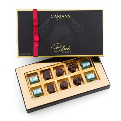 CARIANS Dark Chocolate Gourmet Truffles Box, Belgium Dark Chocolate Limited Edition, Chocolate Gift, Gourmet Chocolate Basket, Holiday, Christmas Gift