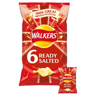 Walkers Ready Salted Crisps 6 x 25g