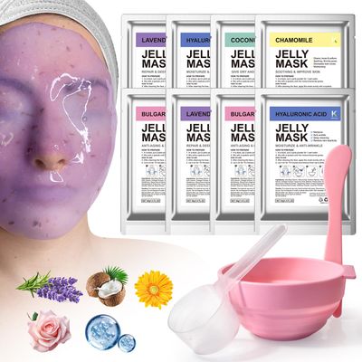 KERUILA Jelly Masks For Facials Professional, Peel Off Jelly Face Mask Skincare, Jelly Mask Powder for Facials Mask Mixing Bowl Set, Hydrojelly Mask Kit for Hydrating, Nourishing Soothing