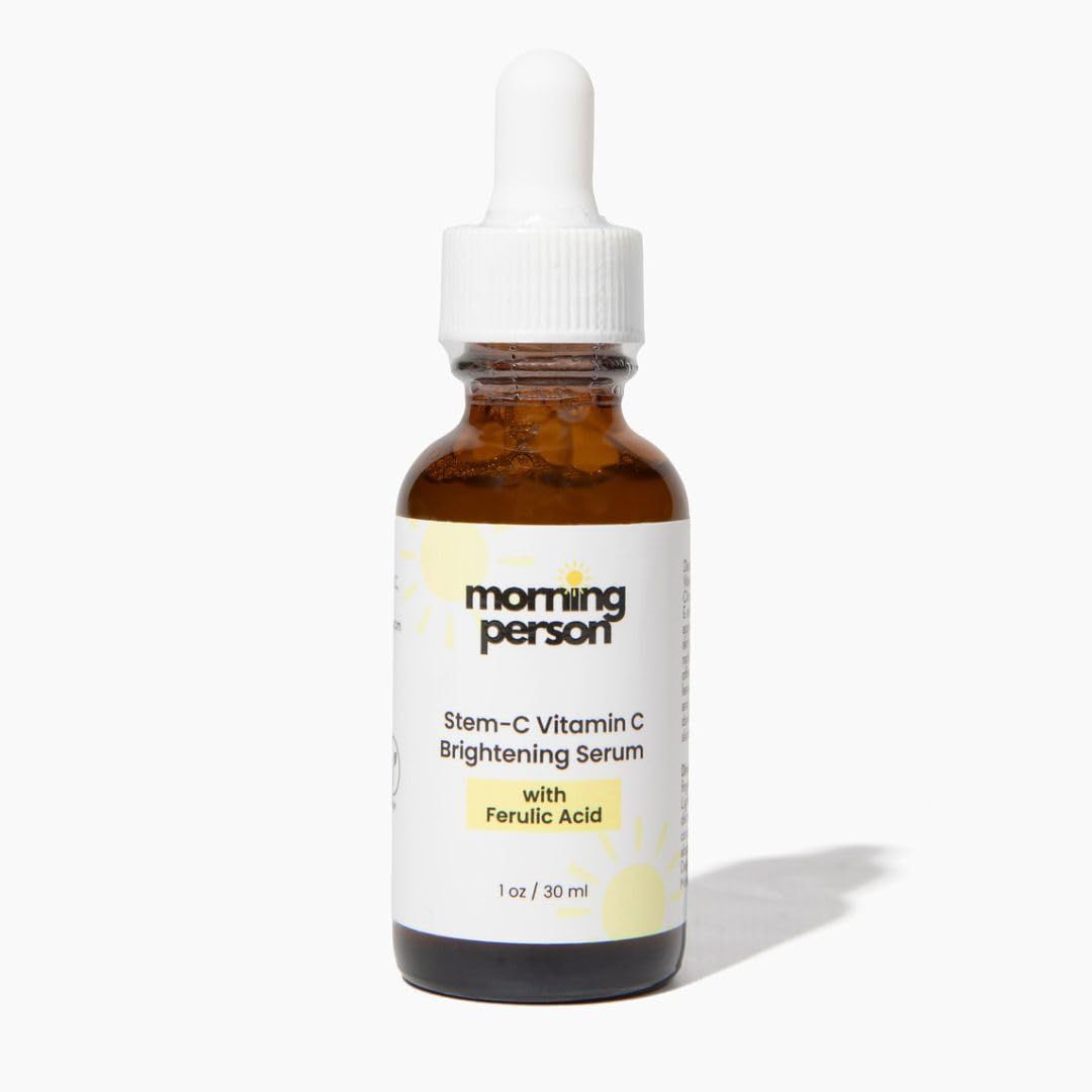 Stem-C Vitamin C Brightening Serum with Ferulic Acid, Vitamin E and Hyaluronic Acid - Improves Dark Spots And Uneven Skin Tone - Hydrating And Nourishing