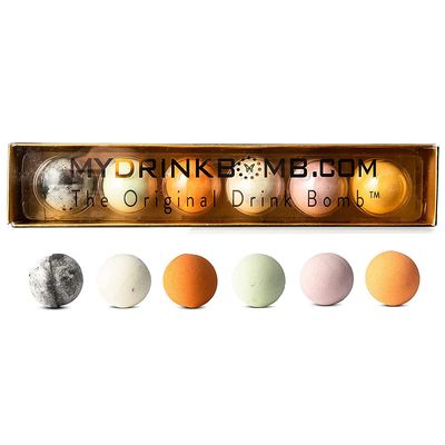 MyDrinkBomb Cocktail and Mocktail Set - Pack of 6 Party Mixes, Home Kit For Liquor and Non Alcoholic Drinks