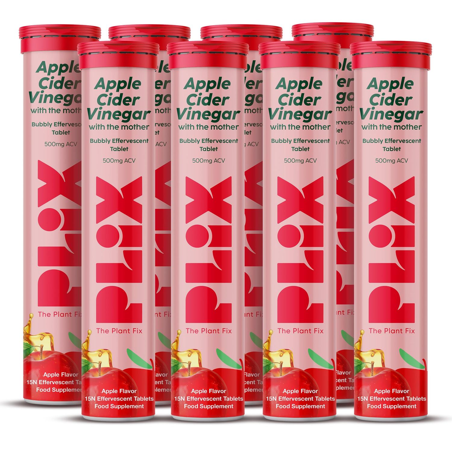 PLIX THE PLANT FIX Apple Cider Vinegar Effervescent Tablets with The Mother, 700mg ACV with VIT B12, B6, Pack of 12 Vegan, No Added Sugar, Non-GMO Gluten-Free