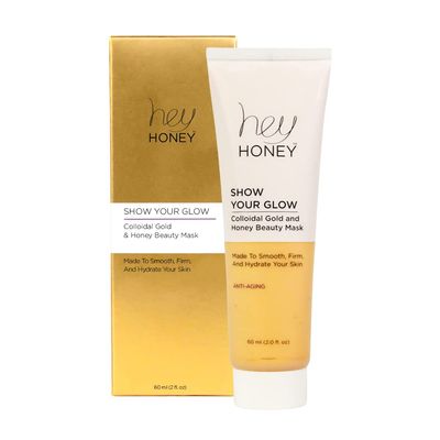 Hey Honey Show Your Glow Colloidal Gold And Honey Beauty MaskLavish Anti-Aging Powerful Hydration Beauty Mask Designed To Reduce Wrinkles, Fine Lines Visible Effects of Time 2.0 oz