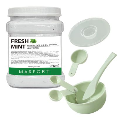 Marfort Jelly Mask for Facials Peel-Off Powder Hydrojelly Mask Peel Off Face Masks SkinCare Combination with Professional Skincare Spa Moisturizing Hydrating 23 Fl Oz (Fresh Mint)