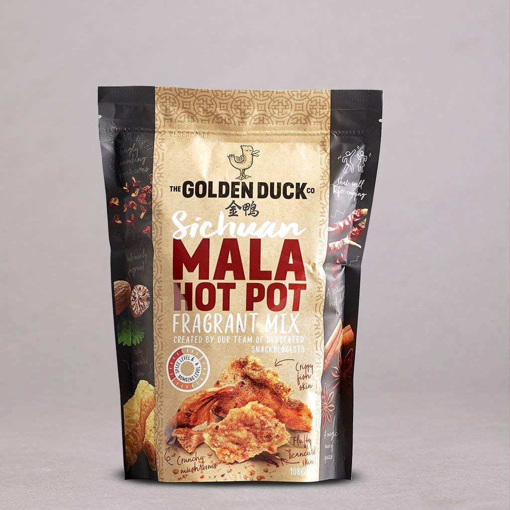Golden Duck Salted Egg Fish Skin Crisps Potato Ridges Tempura (Mala Hot Pot Fragrant Mix 108g)