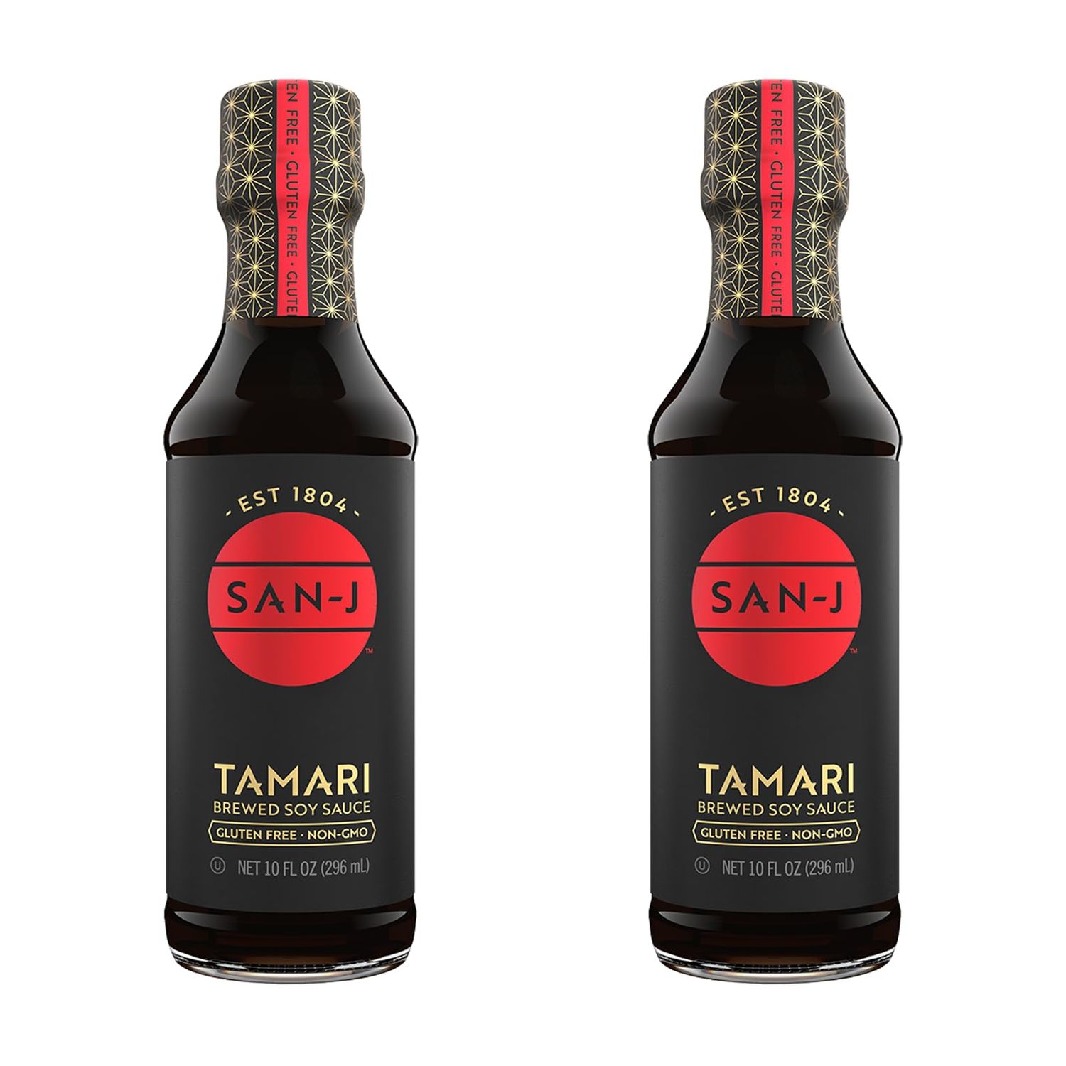 San-J - Gluten Free Tamari Soy Sauce - Specially Brewed - Made with 100 Soy - 10 oz. Bottles - 2 Pack