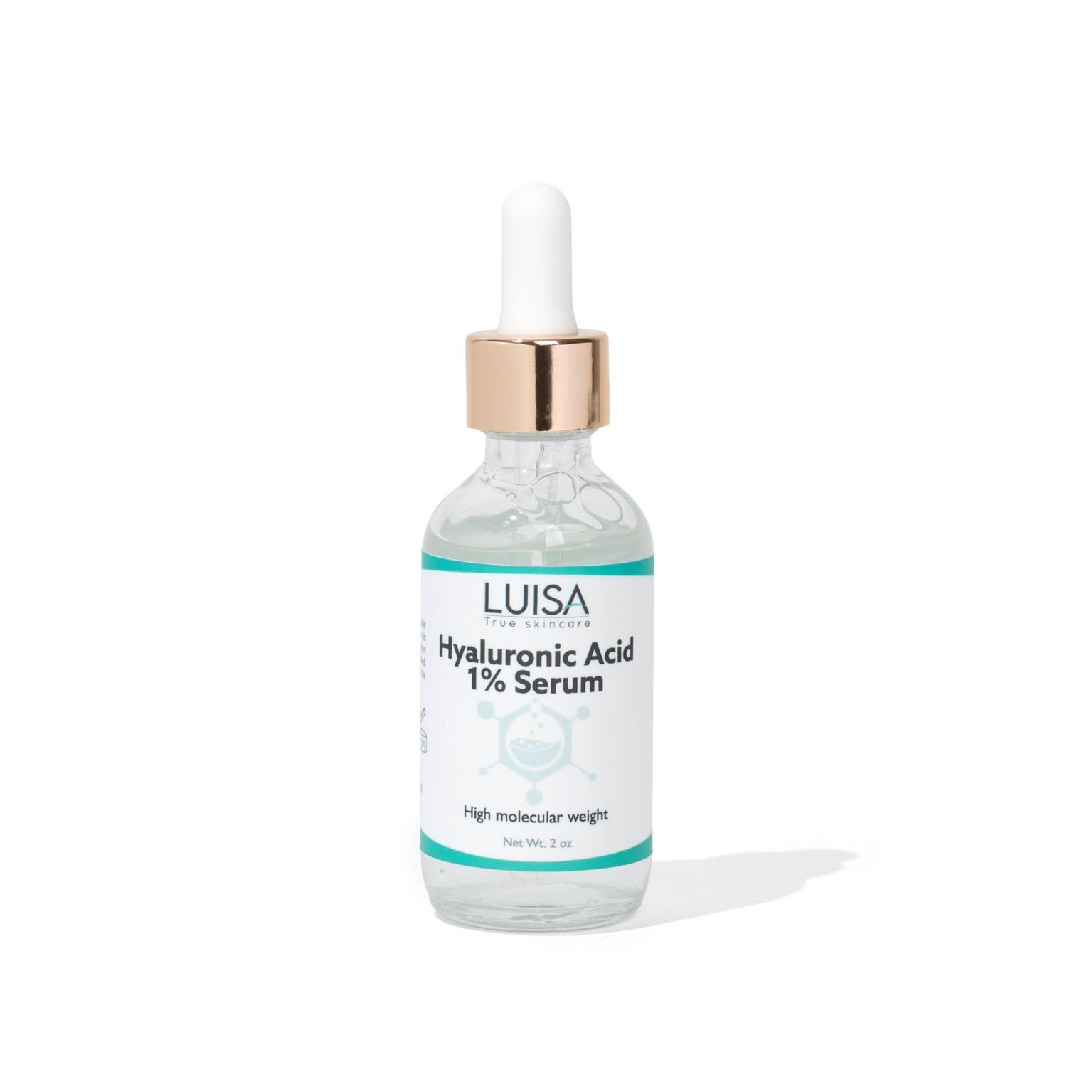 Luisa True Skincare Hyaluronic Acid Serum for the face. Anti-aging serum that hydrates and reduces skin wrinkles.
