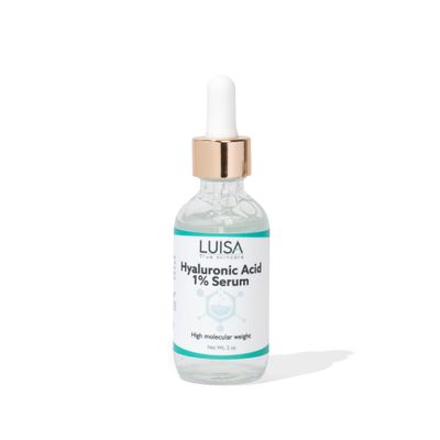 Luisa True Skincare Hyaluronic Acid Serum for the face. Anti-aging serum that hydrates and reduces skin wrinkles.