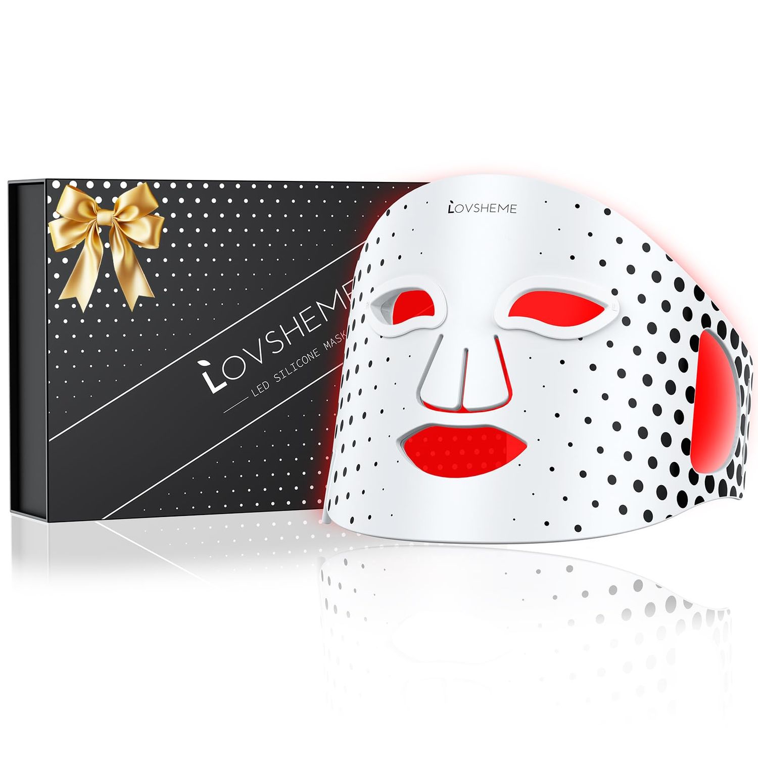 Lovsheme Red Light Therapy Mask for Face - 3 Light Modes, Ultra-Soft Comfort, Precise wavelength, Professional LED Face Mask Light Therapy for Skin Rejuvenation, Anti-Aging Acne Treatment, Home Use