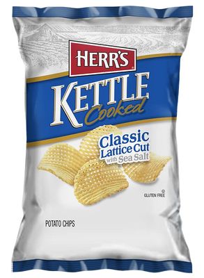Herr&#39;s Lattice Cut Kettle Chips, 2.5 Ounce (Pack of 24 Bags) - Extra Crunchy Kettle-Cooked Chips with Classic Lattice Texture - Great for Sharing and Savory Snacking