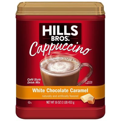 Hills Bros Instant White Chocolate Caramel Decadent Cappuccino 16 Ounce (Pack of 3)