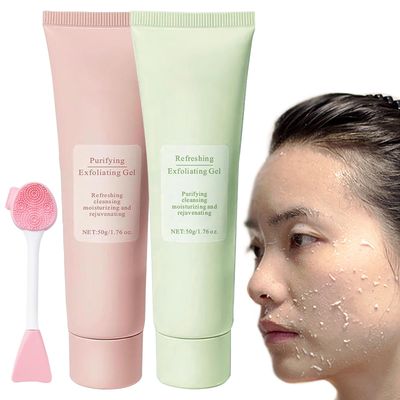 Purifying Exfoliating Gel, Koec Purifying Enzymes Exfoliating Gel, Phansta Exfoliation Moisturizing Cream Dead Skin, Facial Exfoliator Cleanser, Exfoliate Skin Care Facial Scrub (100g, Mix Scent)
