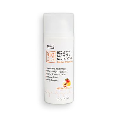 NUUVE BIOGL3 Bioactive Liposomal Glutathione 446mg. Ultra Potent Pure Patented in airless Dispenser. Fast Absorption, Lowers oxidative Stress and Inflammation. Energy, Detox, Immune Boost, Focus