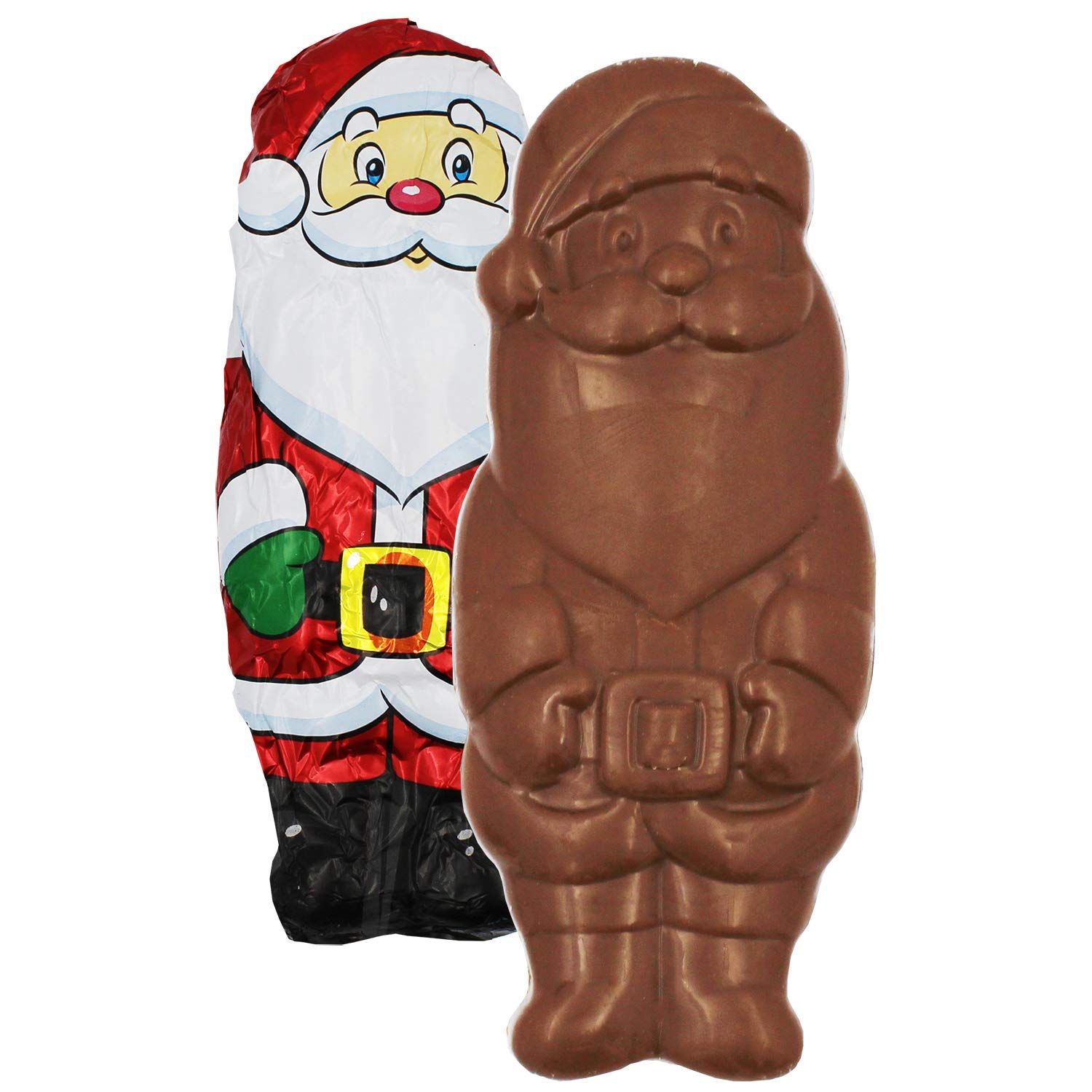 Fruidles Large Christmas Chocolate Santa Holiday Treats, Solid Smooth Milk Chocolate, Party Bag Fillers, Individually Wrapped Foils, Kosher Dairy, 4oz (Single)