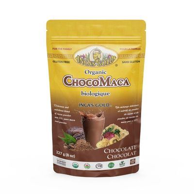 INCA&#39;S GOLD Organic Cocoa Maca Powder, 227g, Delicious and Nutritious Adaptogenic Superfood Blend, Gluten-free, Kosher, Non-GMO