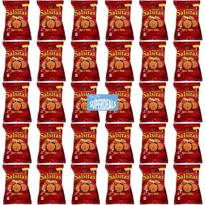 El Sabroso Salsitas Spicy Salsa Round Tortilla Chips, 1.5oz Bags (Pack of 30, Total of 45 Oz) bundled by SUPERDEALS with mystery gift in every order