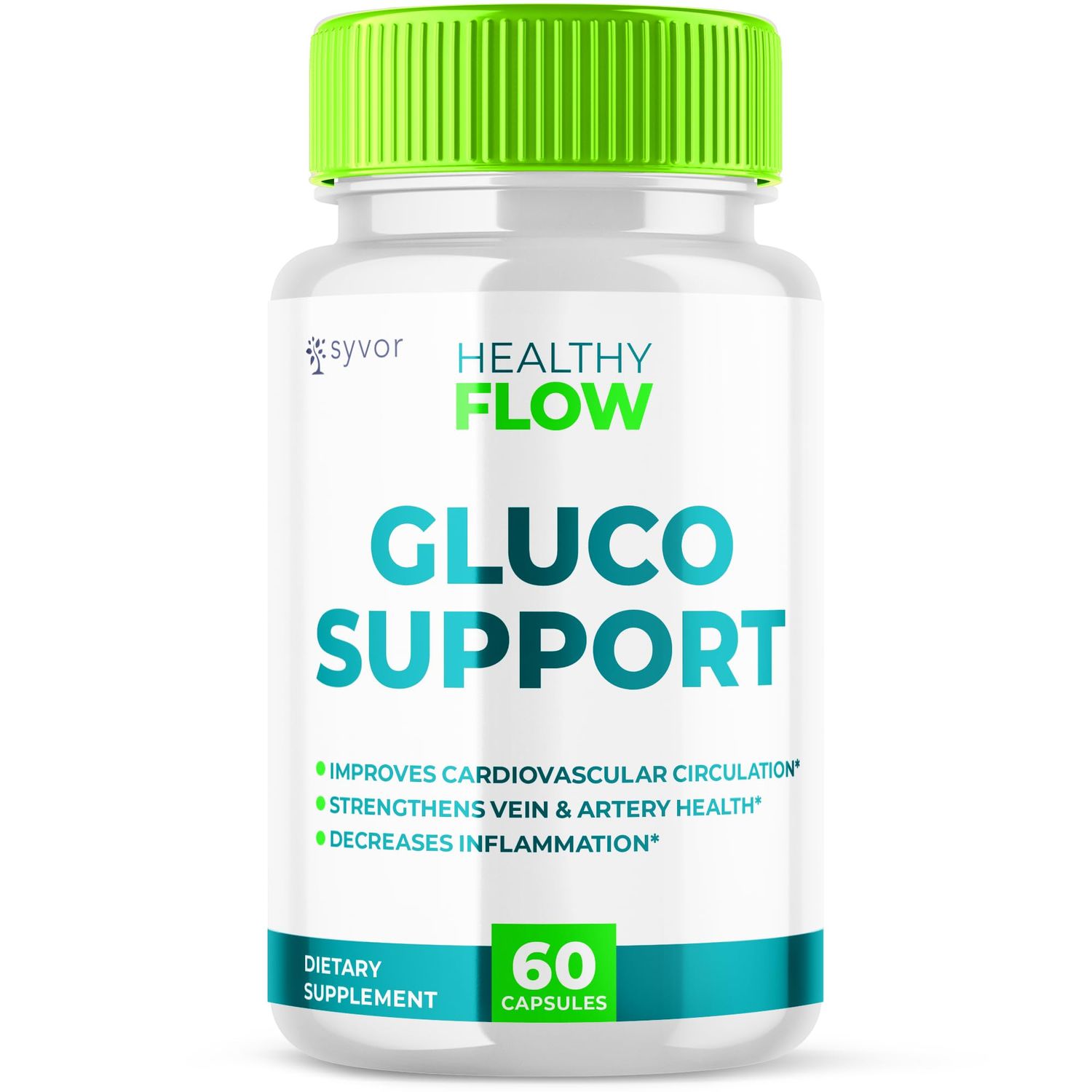 Healthy Flow Capsules - Healthy Flow Gluco Support Supplement Pills - All Natural HealthyFlow Glyco Optimizer Vitamin Maximum Strength Glycogen Support to Health and Wellness Once Daily (60 Capsules)