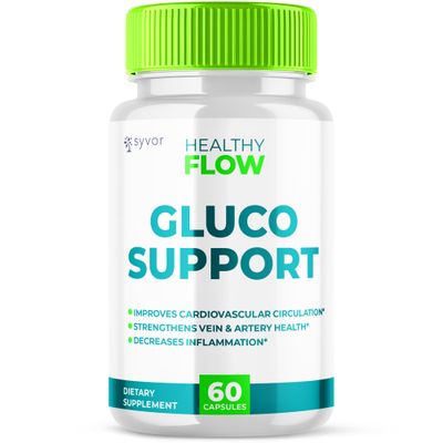 Healthy Flow Capsules - Healthy Flow Gluco Support Supplement Pills - All Natural HealthyFlow Glyco Optimizer Vitamin Maximum Strength Glycogen Support to Health and Wellness Once Daily (60 Capsules)