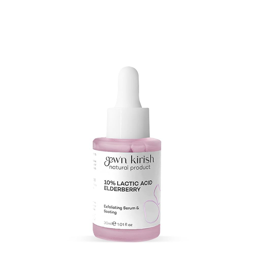GEW&#39;N KIRISH Elderberry Lactic Acid Hydrating Exfoliating Serum - Smooths, Brightens, and Hydrates with Sodium Hyaluronate 30 ml (1.01 fl oz)