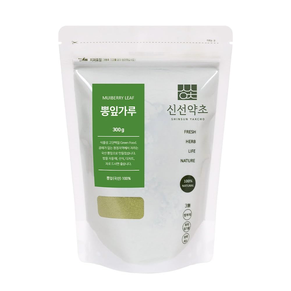 K-Herb Korean Mulberry Leaf Powder 300g 1 Pack, High Source of Protein, Super Green Food, Body Metabolism Support,