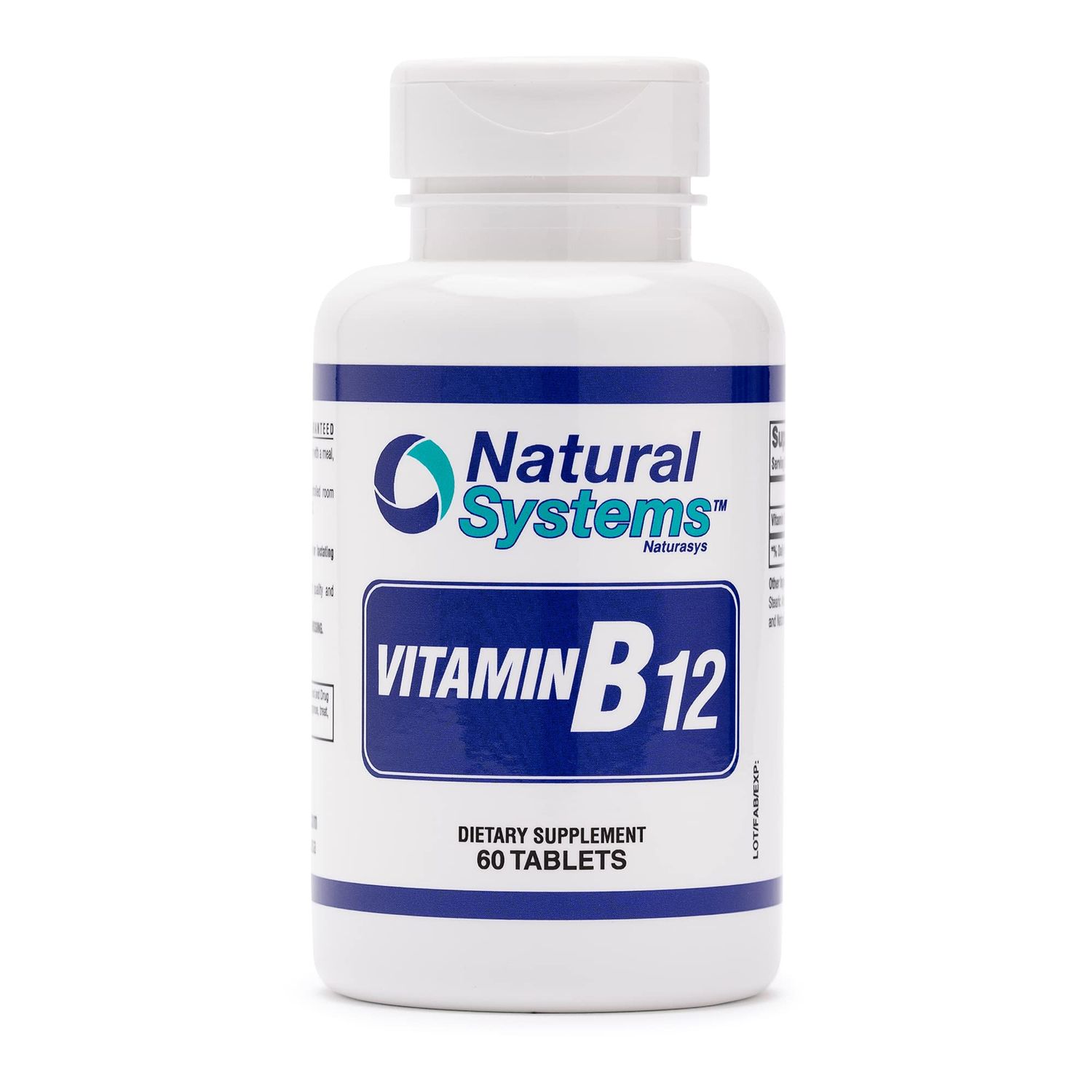 Vitamin B12 60 Tablets 1000 mcg by Natural Systems - B12 Vitamins 1000mg for Adults Helps Stimulate Memory - Vitamin B12 1000 mcg for Good Digestion - Vitamin B12 Energy Metabolism Support