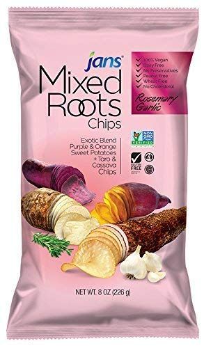Mixed Roots Chips - All Natural Vegetable Chips (Rosemary Garlic, 8 oz) Trans Fat Cholesterol Free Gluten Free Non-GMO No Preservatives Exotic Roots