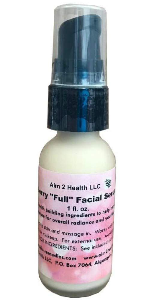 Berry &quot;Full&quot; Facial Serum Best Anti-Aging Face Serum Soothes Wrinkles Boosts Collagen Balances Skin Texture - Organic Blueberry, Cranberry Red Raspberry Leaf 1 OZ