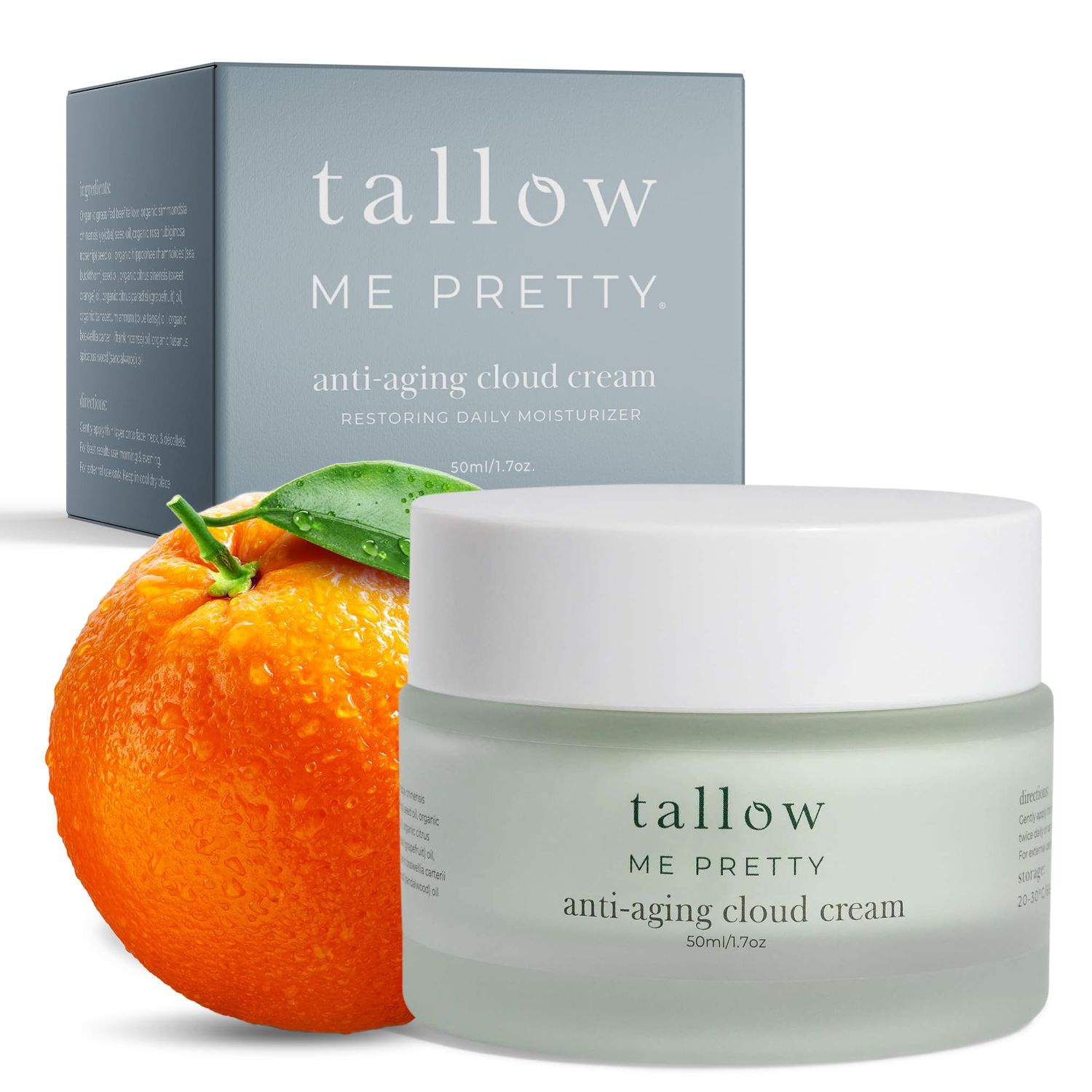 Tallow Me Pretty Anti-Aging Cloud Cream, Powerful Anti Aging Face Cream for Women, Minimizes Visible Aging, Improves Overall Texture Boosts Skin Elasticity, Powered by Essential Fatty Acids, 1.7 Oz