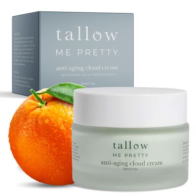 Tallow Me Pretty Anti-Aging Cloud Cream, Powerful Anti Aging Face Cream for Women, Minimizes Visible Aging, Improves Overall Texture Boosts Skin Elasticity, Powered by Essential Fatty Acids, 1.7 Oz