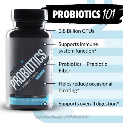 Sculpt Nation by V Shred Premium Probiotics - Digestive Gut Health Support - Helps with Occasional Constipation, Gas and Bloating - 30-Day Supply