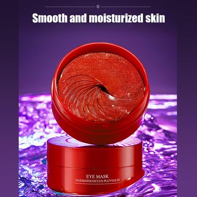 BIOAQUA 30 Pairs Eye Mask Moisturizing Hydrating Anti-Wrinkle Anti-Aging Remove Dark Circles Smooth Nourishing Refreshing 80g 60pcs (RED HAEMATOCOCCUS PLUVIALIS)