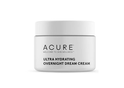 Acure Ultra Hydrating Overnight Dream Cream - All Night Booster Mask for Dry Skin - Made with Melatonin Hemp Seef Oil Extract for Intense Moisture - 1.7 Fl Oz