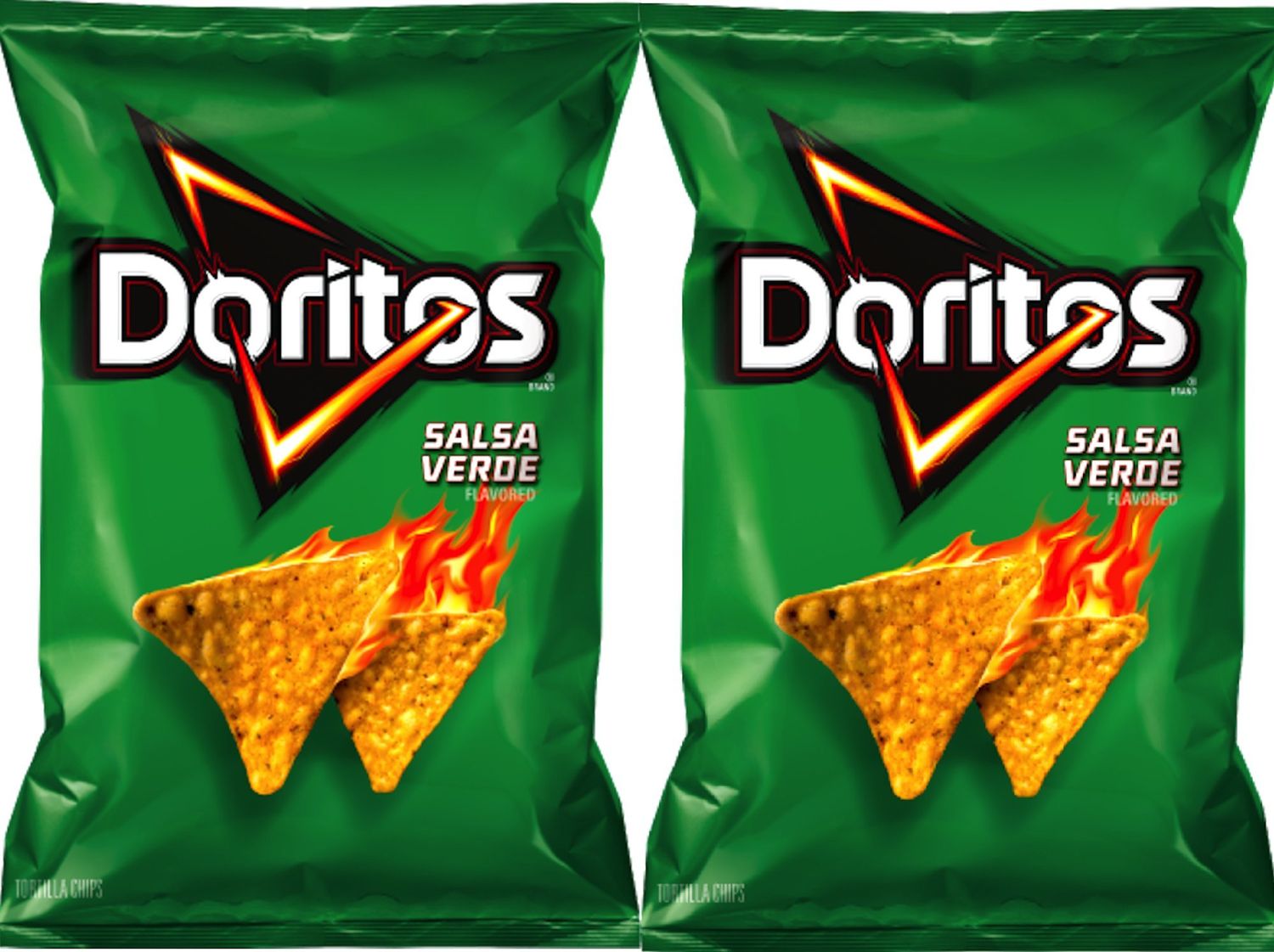 Doritos Salsa verde Flavored Tortilla Chips 10 oz Bags (2)