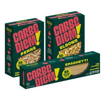 Carbe Diem!, Chef s Kiss Sample Pack, Spaghetti, Penne Elbow, 55 Fewer Net Carbs with Traditional Flavor Texture, Chef&#39;s Kiss Sample Pack (Spaghetti, Penne, Elbows)