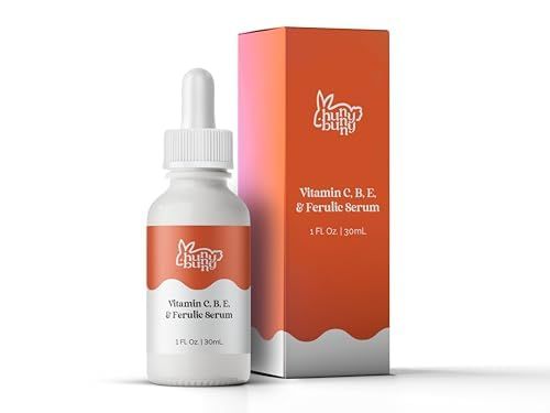 Hunny Bunny Vitamin C B E - Frangrance Free - Hyaluronic Acid - Ferulic Acid Serum, Better Skin Hydration, Anti Aging, Anti Wrinkles - Dark Spot Enhancer, Antioxidant Serum, (1 Fl Oz) - Made in USA