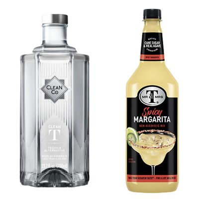 Clean Co Non-Alcoholic Tequila 700ml Bottle 1-Pack With Mr Mrs T Spicy Margarita 1-Pack