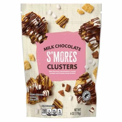Milk Chocolate S&#39;mores Clusters, Pretzels Marshmallow Creamy Caramel Crunchy Honey Graham, Snack Snacking Gift Food Treat, 6oz Choceur Bag