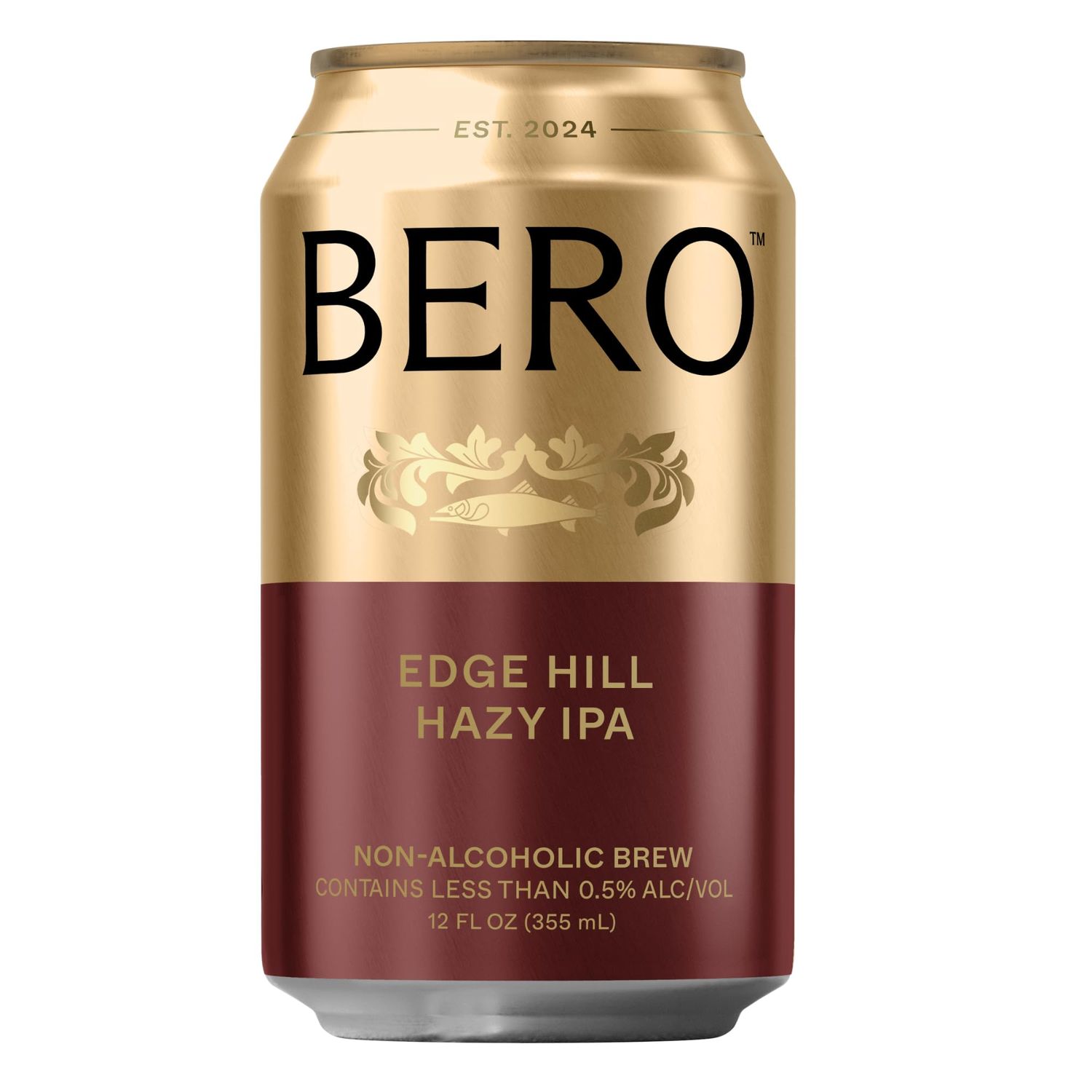 BERO Edge Hill Hazy IPA Non-Alcoholic Beer, 6-Pack Hoppy IPA-Style Craft Brew, NA Beer by Tom Holland, Bold and Hoppy Flavor, Alcohol Alternative Beverages for Any Occasion