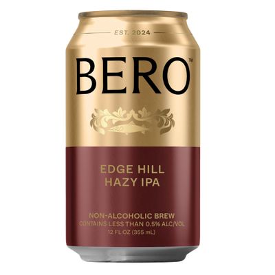 BERO Edge Hill Hazy IPA Non-Alcoholic Beer, 6-Pack Hoppy IPA-Style Craft Brew, NA Beer by Tom Holland, Bold and Hoppy Flavor, Alcohol Alternative Beverages for Any Occasion