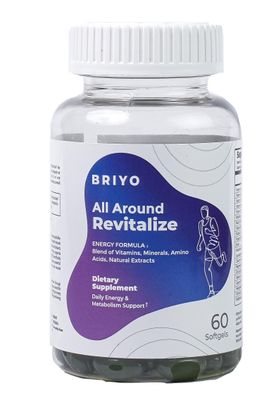 Briyo Revitalize - Energy Boost Muscle Function Support: Enhances Energy Levels Metabolism- Vitamins, Minerals, Green Tea, Turmeric Root, Amino Acids More