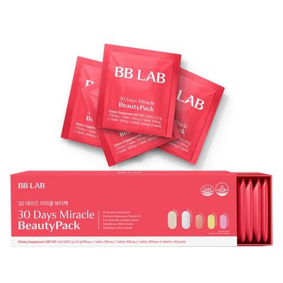 BB LAB 30 Days Miracle Beauty All-in-one Pack, Low Molecular Collagen, Elastin, Glutathione, Ceramide, Hyaluronic Acid, Multivitamins Minerals, Calcium, Magnesium, Vitamin D