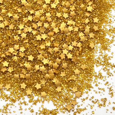 Sprinkles 8 oz Gold sugars Manvscakes Star sugar