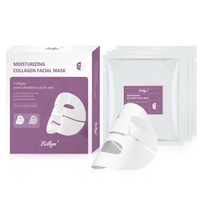Liillya Hydrating Collagen Face Mask with 17 Amino Acids Jelly Mask Overnight Facial Mask for All Skin Types Anti Wrinkle Pore Minimizing Elasticity Improvement Firming Moisturizing Skin Care 4ea